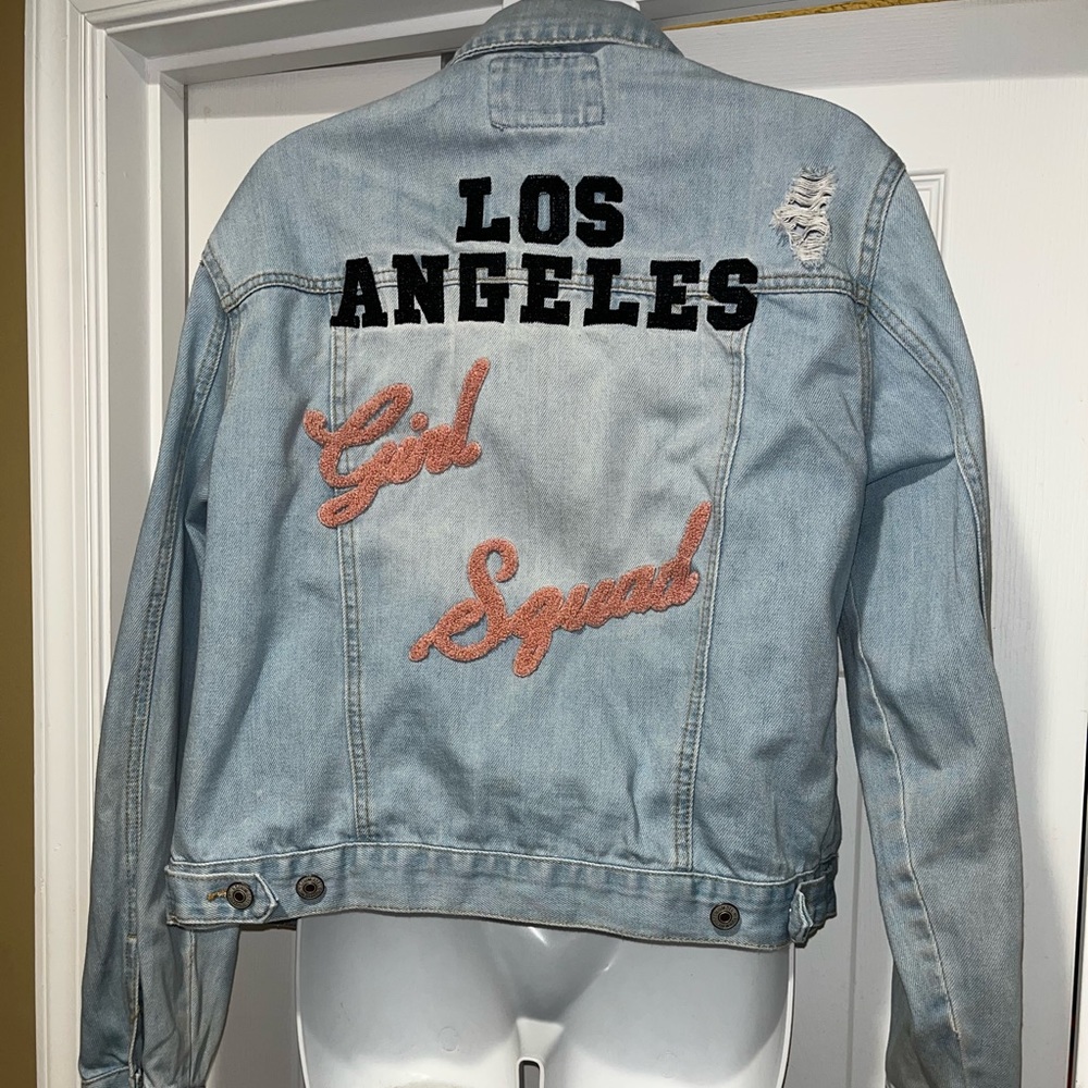 Forever 21 LA Girl Squad Distressed Denim Jacket - Picture 8 of 9